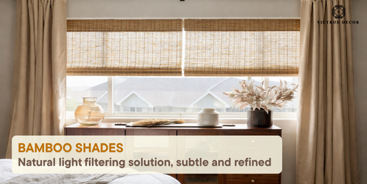 Bamboo Shades: Natural light filtering solution, subtle and refined