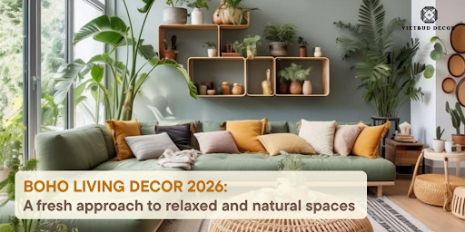 Top 5 Boho-style living room decorating trends for 2026