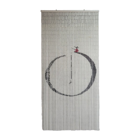 Vietbud Décor Bamboo Beaded Curtain Wall Art – Fishing Design, Decorative Room Divider & Indoor Hanging Panel for Doorways, 35.43 x 78.74 Inches