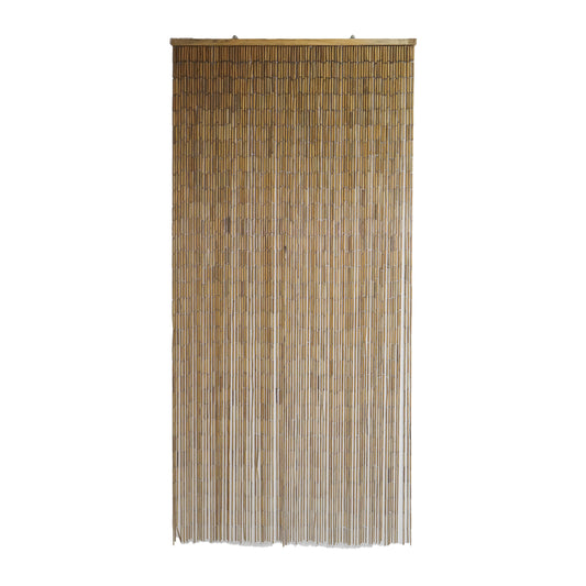 VIETBUD Natural Bamboo Beaded Curtain – Handcrafted Decorative Room Divider & Wall Art, 35.43 x 78.74 in, Lightweight Indoor Panel with Hooks