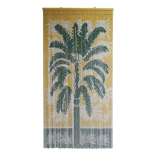 VIETBUD Palm Tree Bamboo Curtain – Handmade Tropical Room Divider & Wall Art, 35.43 x 78.74 in, Natural Vietnamese Bamboo, Eco Indoor Door Panel